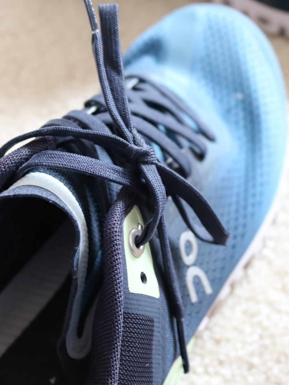 On Cloud Men’s Teal and Navy Running Shoes - Picture 3 of 4
